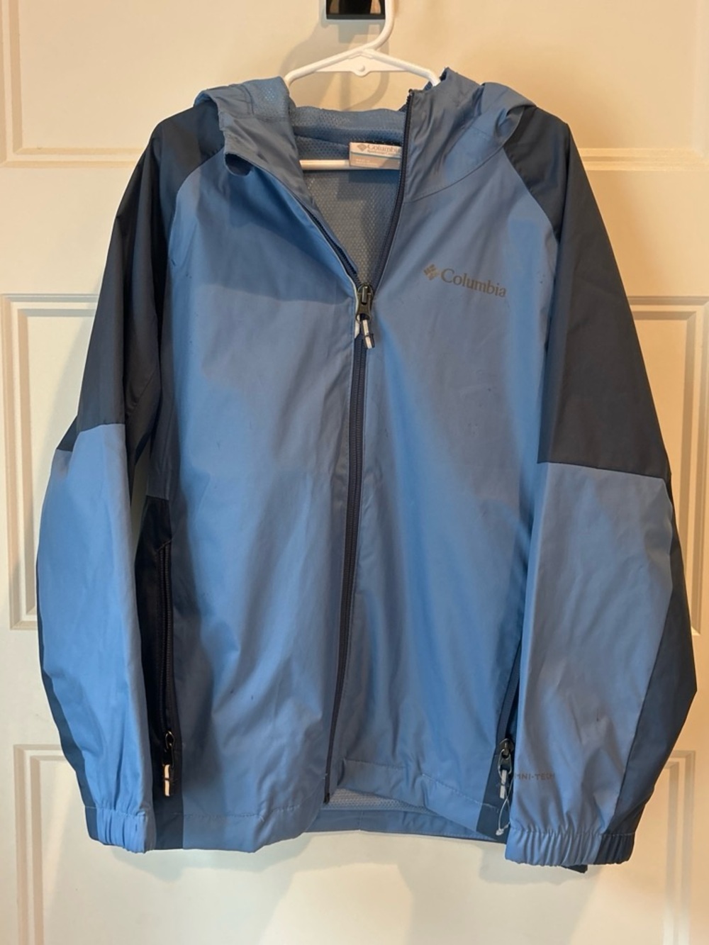 Columbia Two-Tone Blue Kids' Hooded Rain Jacket